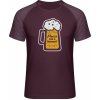 Mymate Predĺžené Tričko MY111 - Diazjn - Pivná prestávka - Burgundy / Heather Burgundy - XXL - Pánske