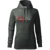 Nemecký ovčiak ekg - Mikina dámská Cape s kapucí - XL ( Tmavá bridlica (sivá so zeleným nádychom) )