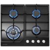 Plynová varná doska Concept PDV7460bc čierne sklo 4 liatinové horáky WOK