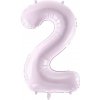 PartyDeco Fóliový balón narodeninové číslo 2 svetlofialový 72 cm
