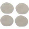 Podtácky pod hrniec Stone PU koža svetlo šedá 4 kusy 12,0x10,0x0,2cm
