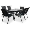 Noela Záhradný jedálenský set Klaudia čierny + 6x kovová stolička Ramada