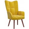 Relaxační křeslo hořčicově žluté samet Žlutá 328058