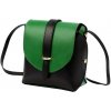 Barebag kožená moderná malá dámska crossbody kabelka zelená
