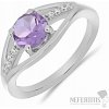Nefertitis Prsteň strieborný s brazílskym ametystom a zirkónmi Ag 925 010436 BRAME - 57 mm (US 8), 2 g