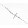 Šperk Holíč Dámsky strieborný náhrdelník ,,krížik s kamienkami