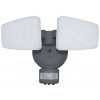 NEDES LED Vonkajší reflektor so senzorom LED/24W/230V 3000/4000/6000K IP54 antracit ND3875 + záruka 3 roky zadarmo