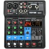 Teyun 4kanálový Mixážní Pult Zvuková Karta Bluetooth Audio Mixer DJ Konzole Podcast Karaoke