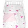 Obliečky do postieľky, bavlna 2D sada, I love Girl, ružová/biela Baby Nellys