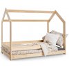 Wilsondo Detská domčeková posteľ so zábranou 180x80 Valena - borovica
