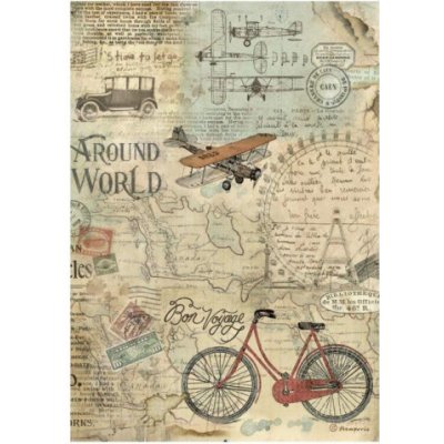 Ryžový papier A4 Around the world bicykel