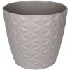 Plastkon Crystal Mat dekoratívny kvetináč sivá 16cm