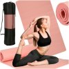Podložka na cvičenie jogy, gymnastická tréningová fitness karimatka, hrubá 1,5 cm, ružová + obal