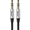 Baseus Yiven M30 stereo AUX 3,5 mm audio kábel samec mini jack 1 m strieborno-čierny (CAM30-BS1)