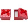 Mareb Darčeková krabička na šperky so srdiečkami a mašľou 5 × 5 cm - červená