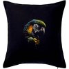 Papagáj fotka - Vankúš 50x50 - 50x50 - Vrátane výplne ( Čierna )
