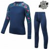 Detské tričko dl.rukáv + spodky SENSOR MERINO IMPRESS SET deep blue/floral 110