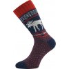 Boma ponožky pánské silné HUGO s norskými motivy a obrázky SOBA tmavě modré