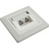 Zásuvka Solarix SX9-2-5E-UTP-WH CAT5E UTP 2 x RJ45 pod omietku biela
