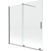 Mexen Velar, 2-krídlová posuvná vaňová zástena 160 x 150 cm, 8mm číre sklo, brúsený grafit, 896-160-000-01-95