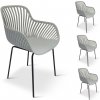NOELA Kreslo záhradné GABY, sivé 4 ks