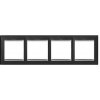 Legrand Valena - Štvornásobný rámik, čierna/strieborný prúžok - 770394