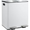 Spirella pedálový odpadkový kôš na triedený odpad Aliya, matný biely, oceľ, 2× 20 l