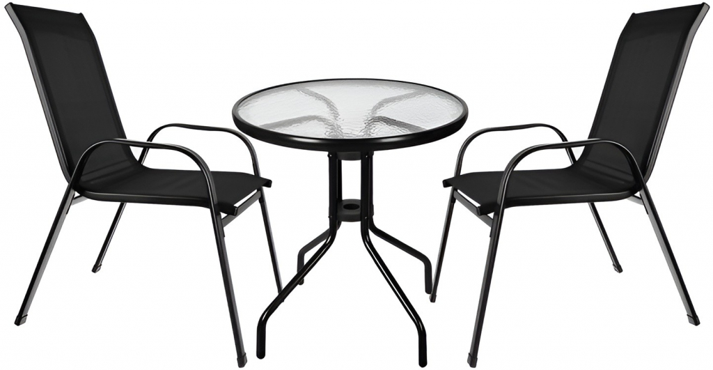 Gardlov 23461 Balkónový set stôl + 2 stoličky čierny