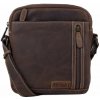 SEGALI Pánska kožená taška cez rameno 23322 hnedá-tm. hnedá