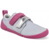 Detské plátené topánky barefoot Superfit – Vento hellgrau/pink strieborné
