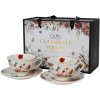 Duo Duo Porcelánová šálka na nohe s podšálkou Royal Rebecca sada 2ks 250 ml