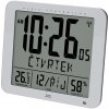Digitálne rádiom riadené hodiny s českým dňom v týždni JVD strieborné DH9335.1