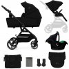 KINDERKRAFT SELECT Kočík kombinovaný Yoxi 3v1 Pure Black KSYOXI00BLK3000