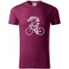Cyklo kostra - Tričko z organickej bavlny - M ( Fuchsiová )