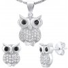 Stříbrný set šperků SOVA náušnice a přívěsek