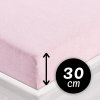Froté napínacie prestieradlo na vysoký matrac FR-032 Púdrovo ružová 200 x 220 - výška 30 cm