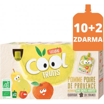 Vitabio Ovocné BIO kapsičky Cool Fruits jablko, hruška a acerola 12 x 90 g