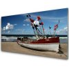 Nástenný panel More pláž loďka krajina 100x50 cm