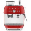 Smeg EGF03RDEU Retro Style pákový kávovar, červený, integrovaný mlýnek, 20 bar, 2, 4 l, 1650 W EGF03RDEU