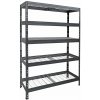 Majster Regál Bezskrutkový kovový regál RIVET, 180x120x45 cm, 5x sieťová drôtená polica, antracitová sivá, Šedá