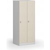 Šatníková skrinka S1 znížená, 2 oddiely, 1500 x 600 x 500 mm, demont, otočný zámok, laminované dvere, breza