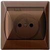 Hermetická elektrická zásuvka Ospel hnedá GPH-1AZ/24/D