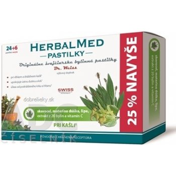 Herbalmed Dr. Weiss pastilky pre posilnenie imunity Echinacea Rakytník 20 bylín Vitamín C pastilky 24+6 navyše 30 ks