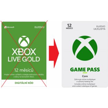 Microsoft Xbox Game Pass Core členstvo 12 mesiacov