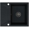 Sink Quality Obsidian, kuchynský granitový drez 590x500x210 mm + čierny sifón, čierna škvrnitá-Brocade, SKQ-OBS.B.1KKO.XB