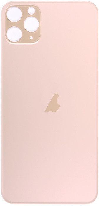 Kryt Apple iPhone 11 Pro Max - Sklo zadného housingu so zväčšeným otvorom na kameru BIG HOLE - zlatý