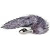 Šedý líščí chvostík EasyToys Fox Tail Plug no.6 strieborný análny kolík