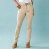 Rovné nohavice s opaskom pre nižšiu postavu piesková 046 Blancheporte