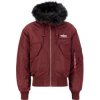 ALPHA INDUSTRIES Bunda 45p Hooded Custom - burgundy (113145/184)
