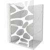 Mexen Kioto+ L, sprchová zástena Walk-In s poličkou a vešiakom 120 x 200 cm, 8mm číre sklo biely vzor, brúsená oceľ profil, 800-120-123-97-97